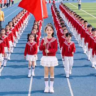 十一儿童爱国红歌朗诵演出服合唱服中小学生秋季运动会啦啦操服装