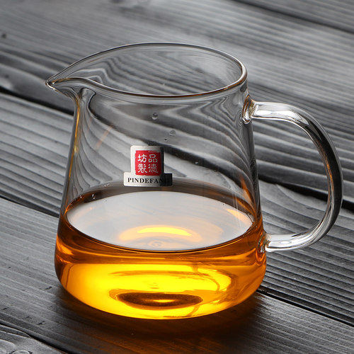 耐高温玻璃加厚公道杯带茶漏