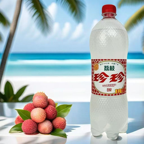 珍珍荔枝味饮料冰爽汽水1升*每瓶装老味道果味碳酸饮料经典饮品