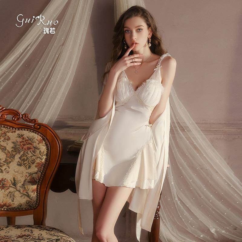 甜美顺滑缎面内衣性感深V加胸垫吊带睡裙外袍家居服套装3248,女士内衣/男士内衣/家居服,睡袍/浴袍,淘宝优惠券,粉丝福利购,淘宝优惠卷