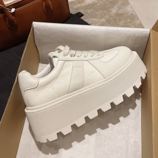 女2025春季 板鞋 新款 爆款 休闲百搭德训鞋 松糕厚底小个子增高小白鞋