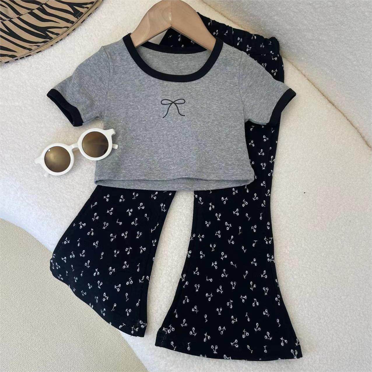 女童装时髦洋气短袖裤子套装樱桃新款韩版儿童炸街两件套女宝童装,童装/婴儿装/亲子装,儿童运动套装,淘宝优惠券,粉丝福利购,淘宝优惠卷