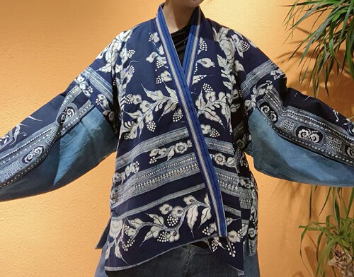民族风手工老蜡染外套