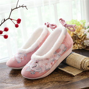 传统汉服女鞋民族风明制登云履古风鞋子内增高厚底鞋古装布鞋秋冬