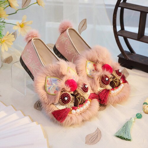 单鞋平底虎头鞋手工制作布鞋国风