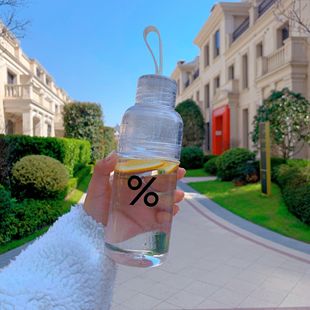 现货日本Arabica%阿拉比卡透明树脂16oz随行水杯运动便携咖啡杯