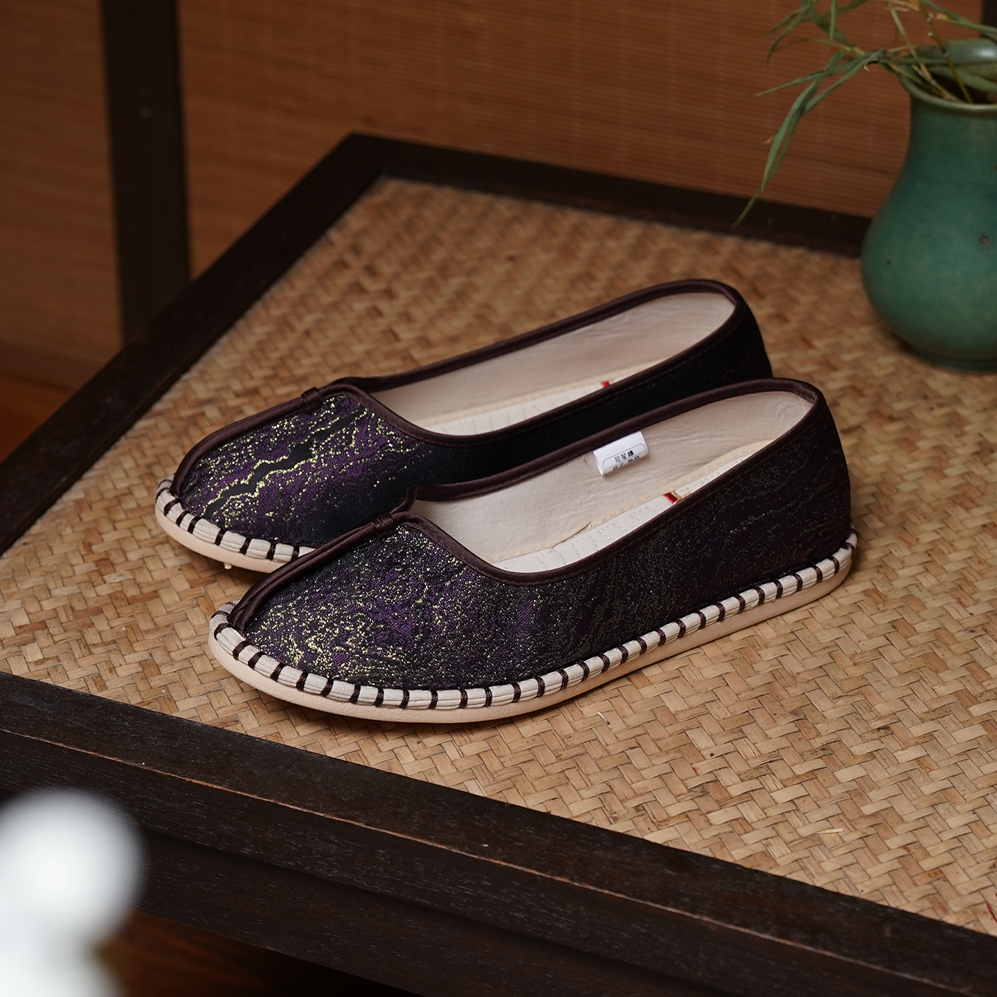 【紫微】花笙缘新中式手工鞋单鞋女一脚蹬布鞋平底中国风女鞋汉服