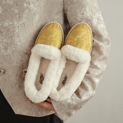 【金粟】花笙缘新中式加绒单鞋