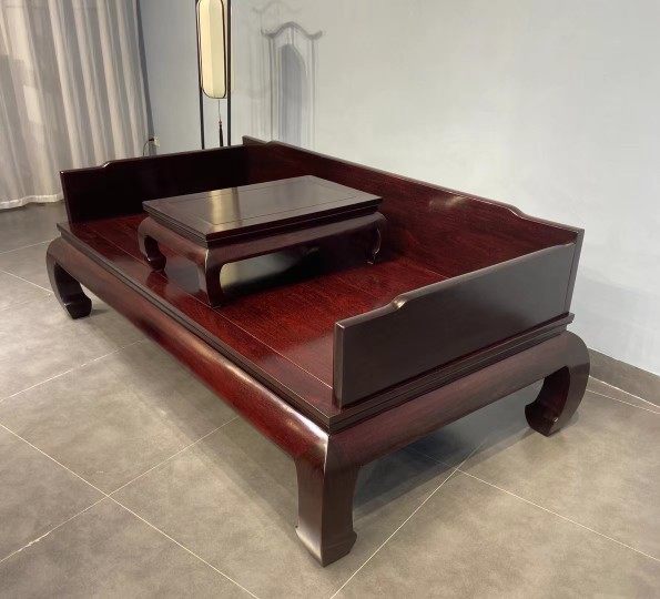 红木罗汉床非洲小叶紫檀血檀王世襄款明式客厅三围独板雕龙睡榻