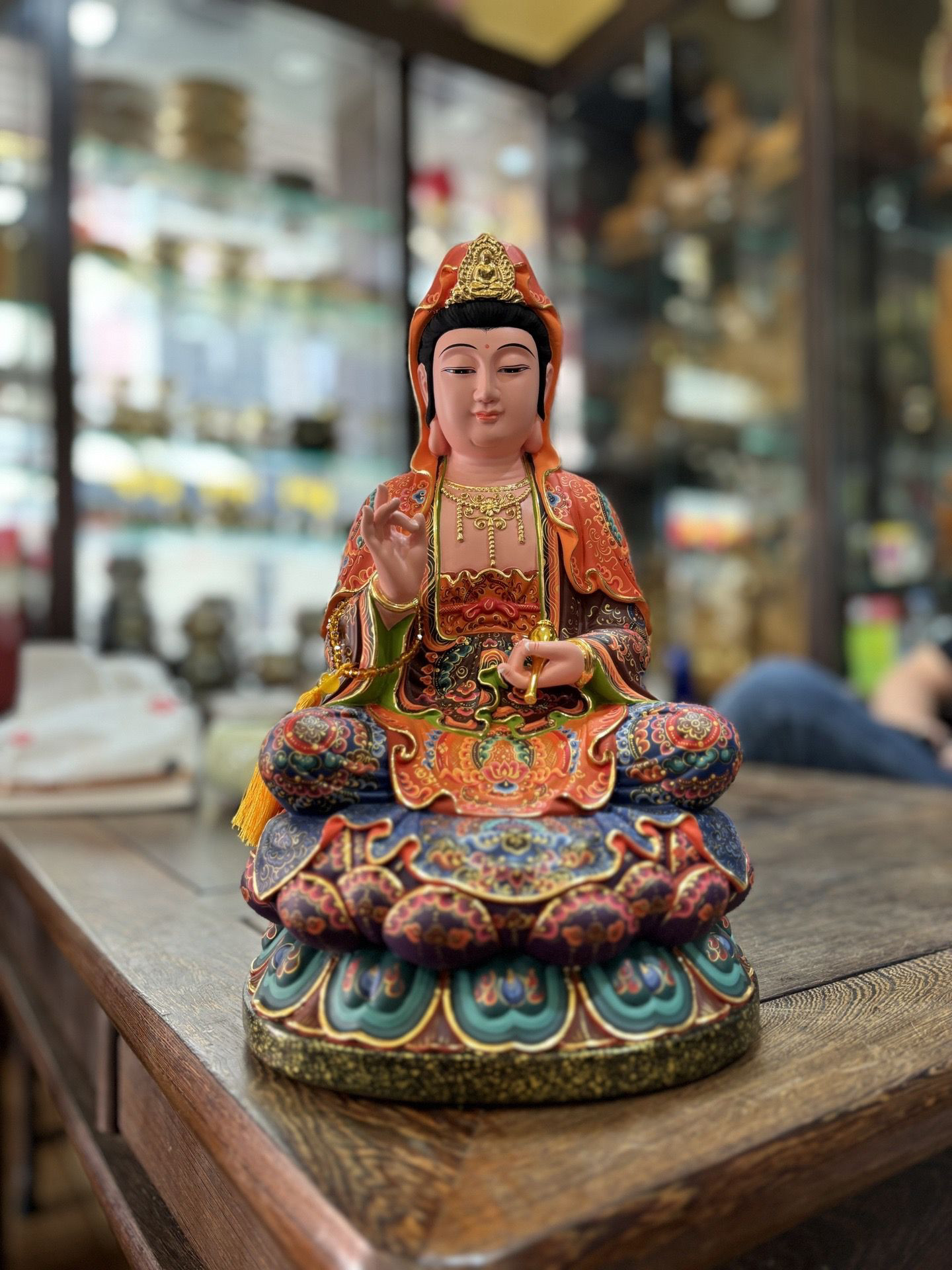 香樟木铜雕汉白玉观音菩萨佛像家用供奉观音大士佛堂南海观世音