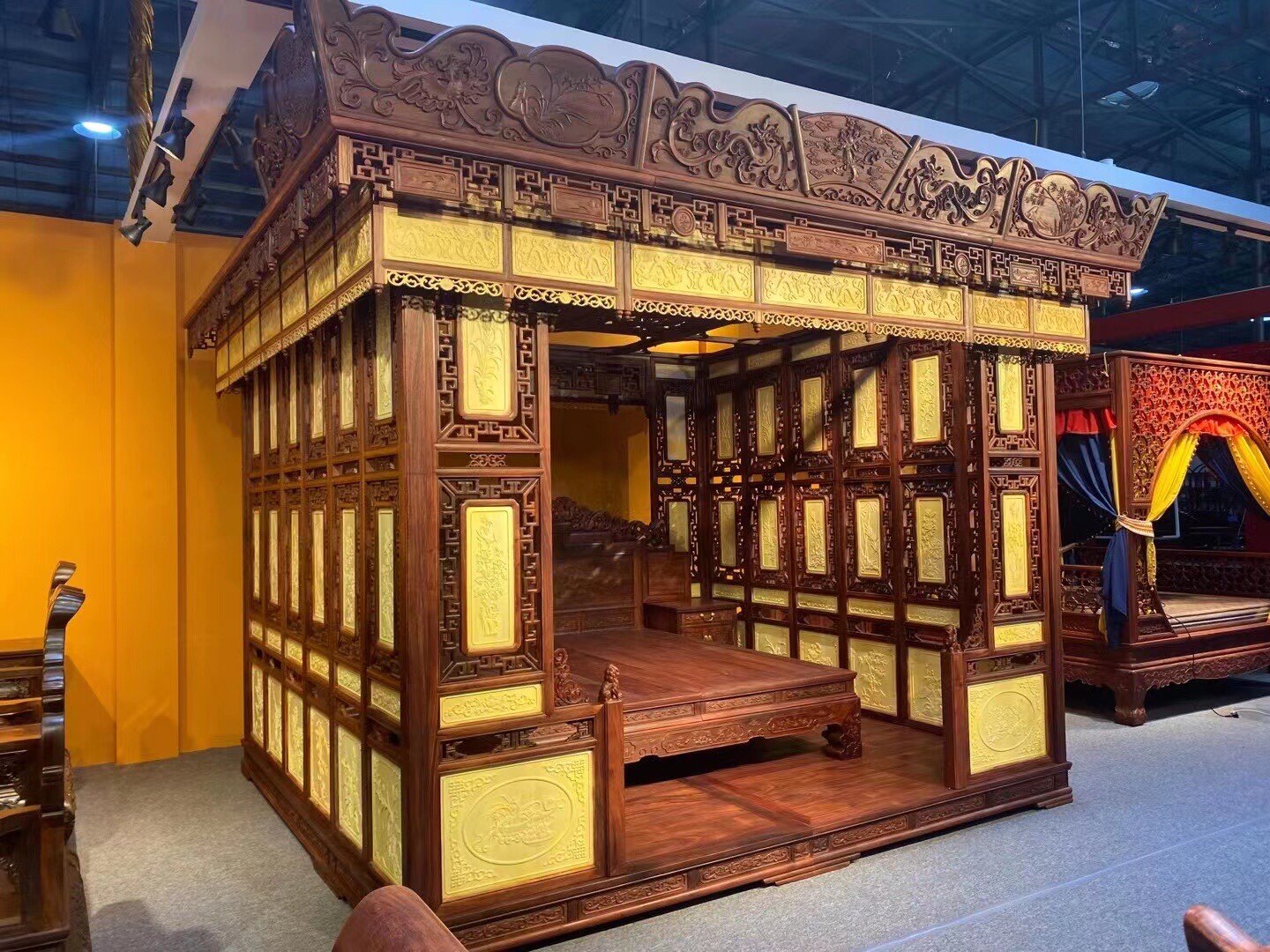 非洲小叶紫檀中式雕花复古典千工仿古代床婚床宫廷拔踏步床架子床