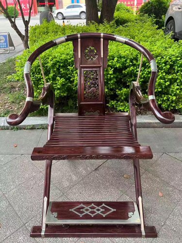 海南黄花梨降香黄檀透雕麒麟交椅中式折叠椅太师椅圈椅红木家具
