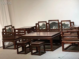 仙游红木家具交趾黄檀老挝大红酸枝客厅全实木锦上添花沙发六件套