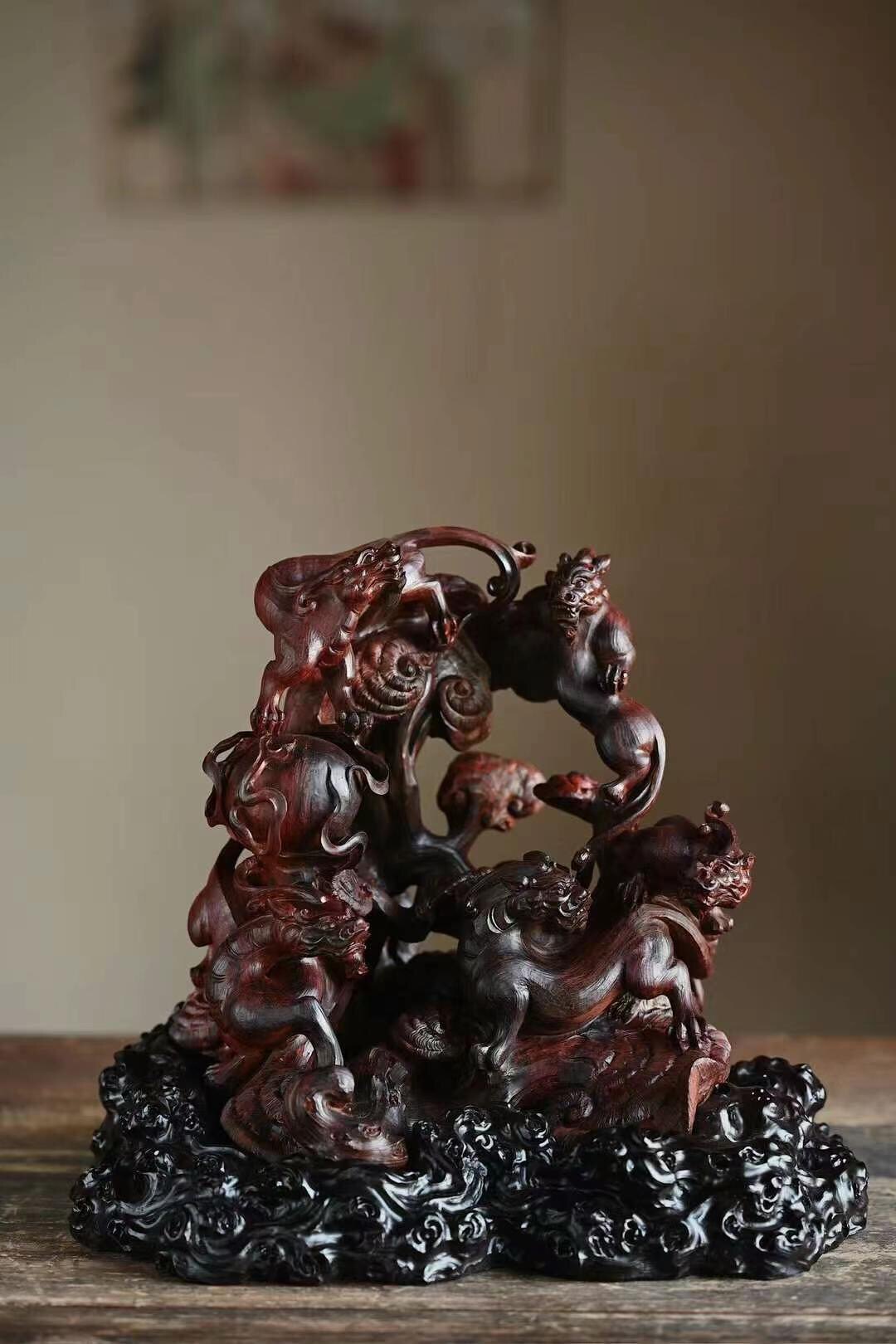 印度小叶紫檀关公摆件关二爷手工清刀观音如来达摩人物佛像工艺品