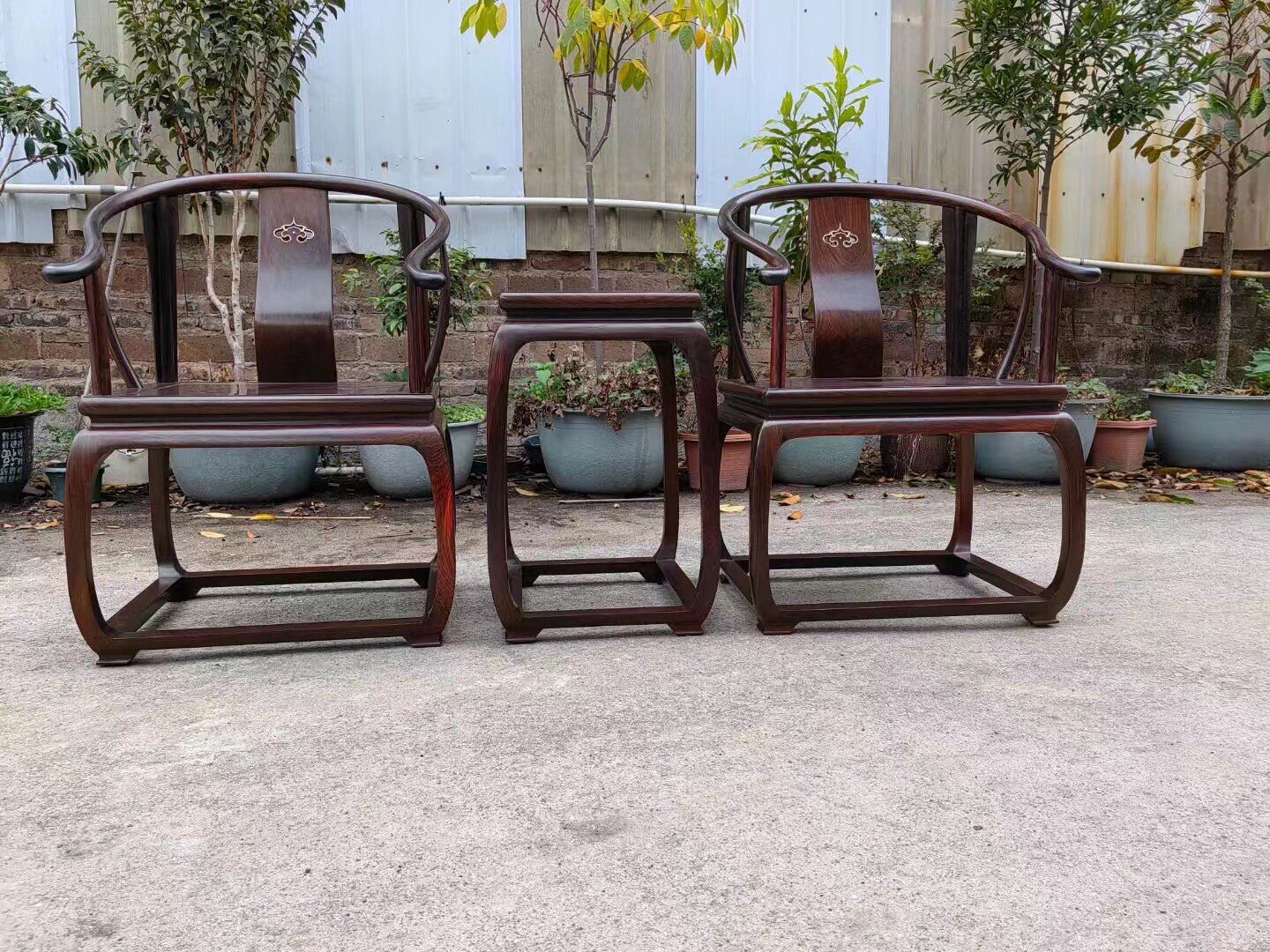 明式红木家具老挝大红酸枝素圈椅中式靠背扶手椅东非黑黄檀座椅