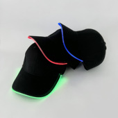 户外安全LED灯光纤发光棒球帽子舞台表演闪光帽男女鸭舌帽太阳帽