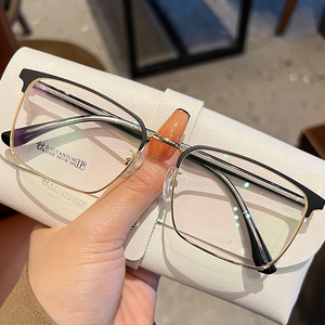 简约休闲时尚潮镜可配近视度数防蓝光眼镜抗疲劳护目气质眉线镜框