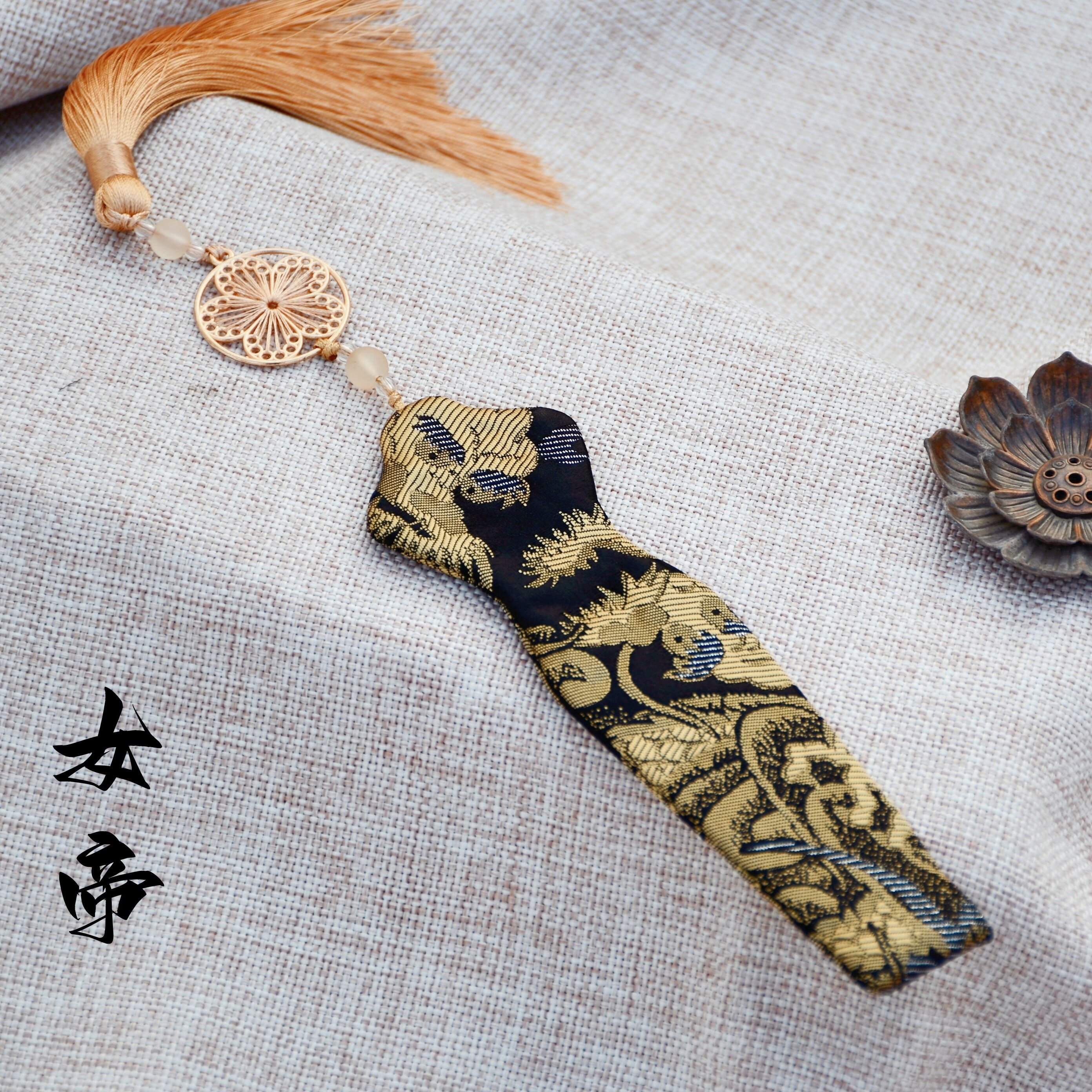 古风国潮中国风书签挂件手工布艺女神书签研学培训手作diy材料包