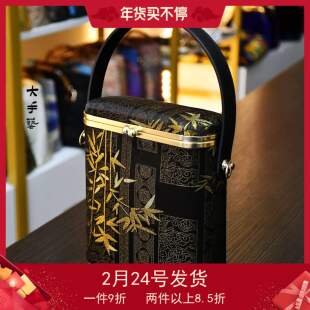 佳人包-非遗原创绣花锦缎新中式真丝宋锦口金包DIY材料包手工包