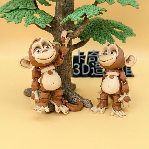 3d打印小猴子关节可动环保儿童玩具礼物仿真动物可爱搞笑车载摆件