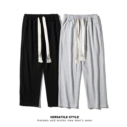2023新款大码休闲裤胖子编织抽绳