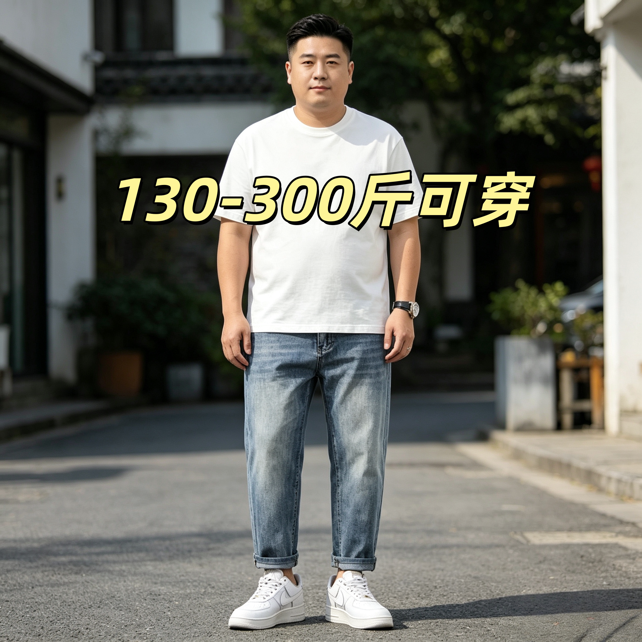 春夏男士高弹力莱赛尔牛仔裤男弹力小脚裤宽松舒适大码薄款九分裤