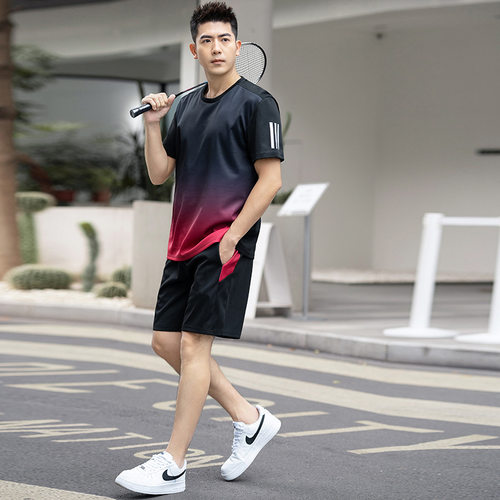运动套装加肥加大短袖夏季套装