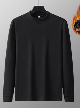 350斤可穿秋冬季大码德绒半高领打底衫胖子加肥加大加绒保暖长袖