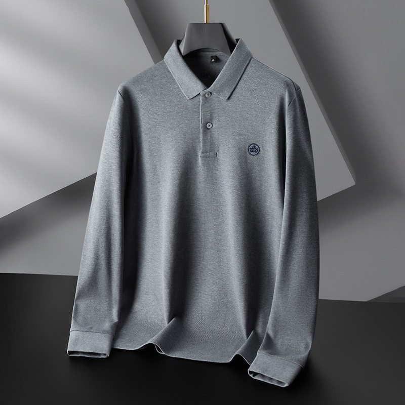 胖哥春秋季加肥加大男士长袖POLO