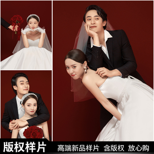 影楼婚纱照新款客样展会版权高端室内单色小清新薇拉韩式白纱样片