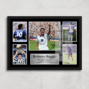 罗伯托·巴乔签名海报纪念相框摆件生日礼物足球周边装饰卧室相框