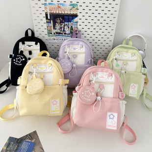茶话会小书包女休闲百搭双肩包 日系ins初中女生高中学生轻便背包
