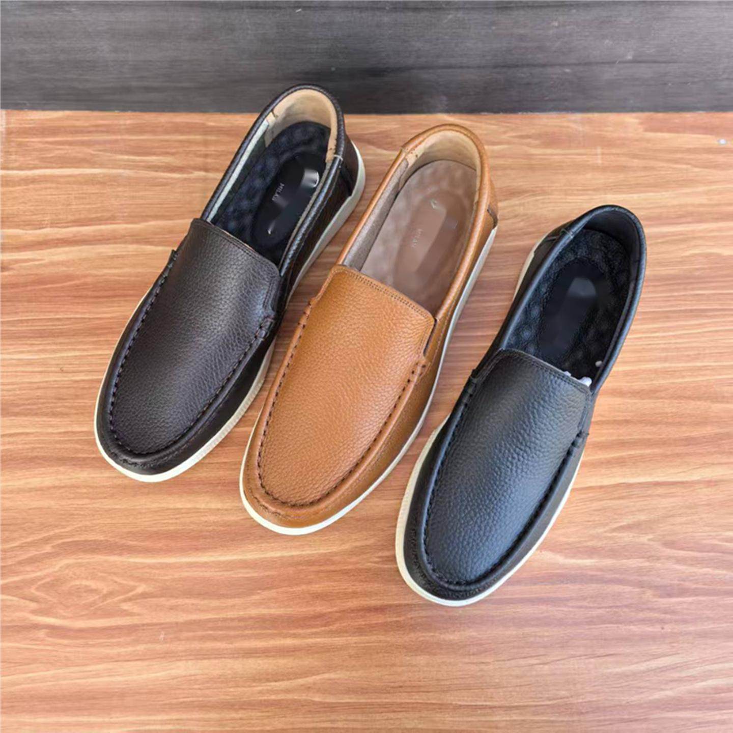 美线外贸男鞋大码头层牛皮通勤舒适百搭一脚蹬休闲皮鞋男真皮透气,流行男鞋,休闲皮鞋,淘宝优惠券,粉丝福利购,淘宝优惠卷