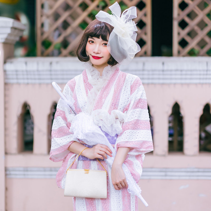 大正风罗曼蒂克洋装蕾丝挂里礼服少女和服写真成人礼正装和服套装