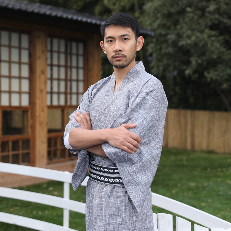 特价日本和服男传统正装免熨烫旅游摄影日式剧本杀道具写和服