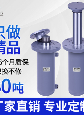 30吨液压双向油缸重型液缸 实心125油缸小型液压站法兰油缸油泵