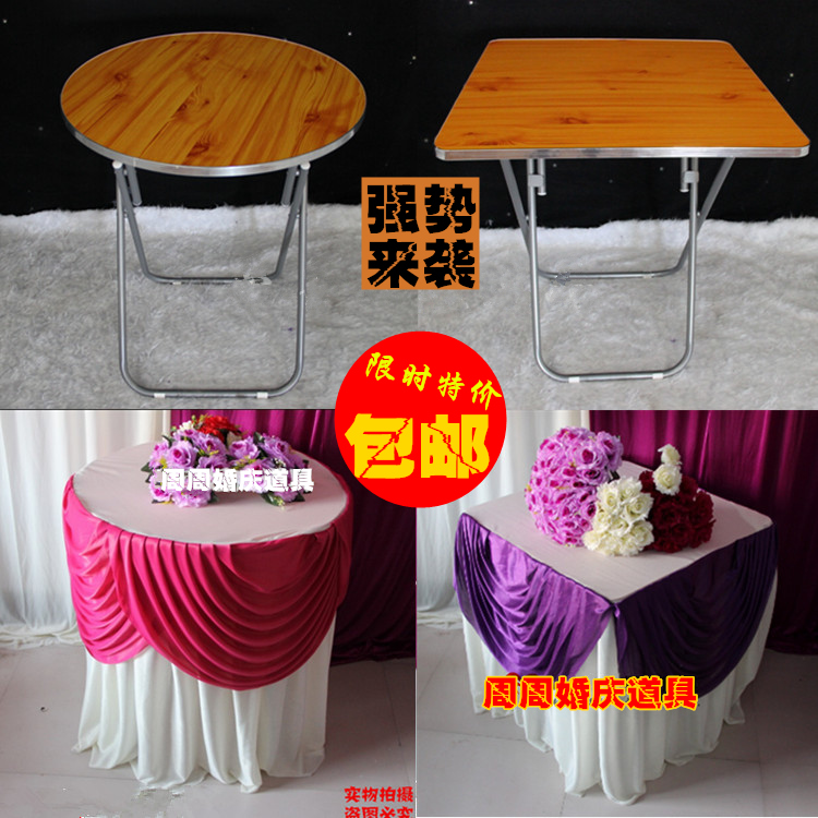 新款包邮婚庆香槟塔桌 方桌 烛台桌 圆桌婚庆桌布 婚庆道具折叠桌
