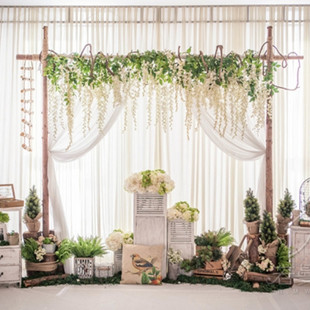 新款森系婚庆木桩门户外田园风原木拱门花艺实木拱花门架婚礼道具