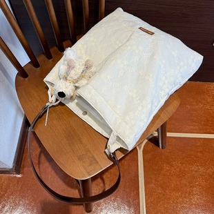 囊中慕新款复古定制蕾丝帆布包韩版仙女2026大容量单肩腋下托特包