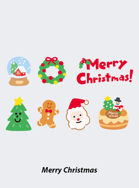 NEUF弗圣诞快乐纹身贴节日聚会儿童派对可爱圣诞树姜饼人圣诞老人