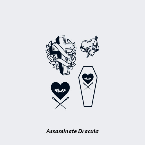 neuf弗防水纹身贴《德古拉》暗黑哥特风吸血鬼之吻捕心术十字架