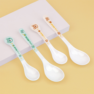 儿童勺子自主进食宝宝吃饭训练勺食品级婴幼儿辅食勺密胺长柄勺