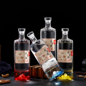 火焰山玻璃酒瓶高端一斤装 白酒瓶日常送礼定制标贴源头厂家 新中式