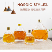 酒 波纹玻璃瓶50 500ml装 密封玻璃瓶空瓶高档葡萄酒瓶源头厂家