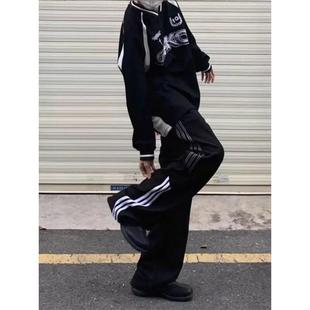 传奇商行legend休闲卫裤男潮牌2025三条杠条纹运动裤痞帅学生卫裤