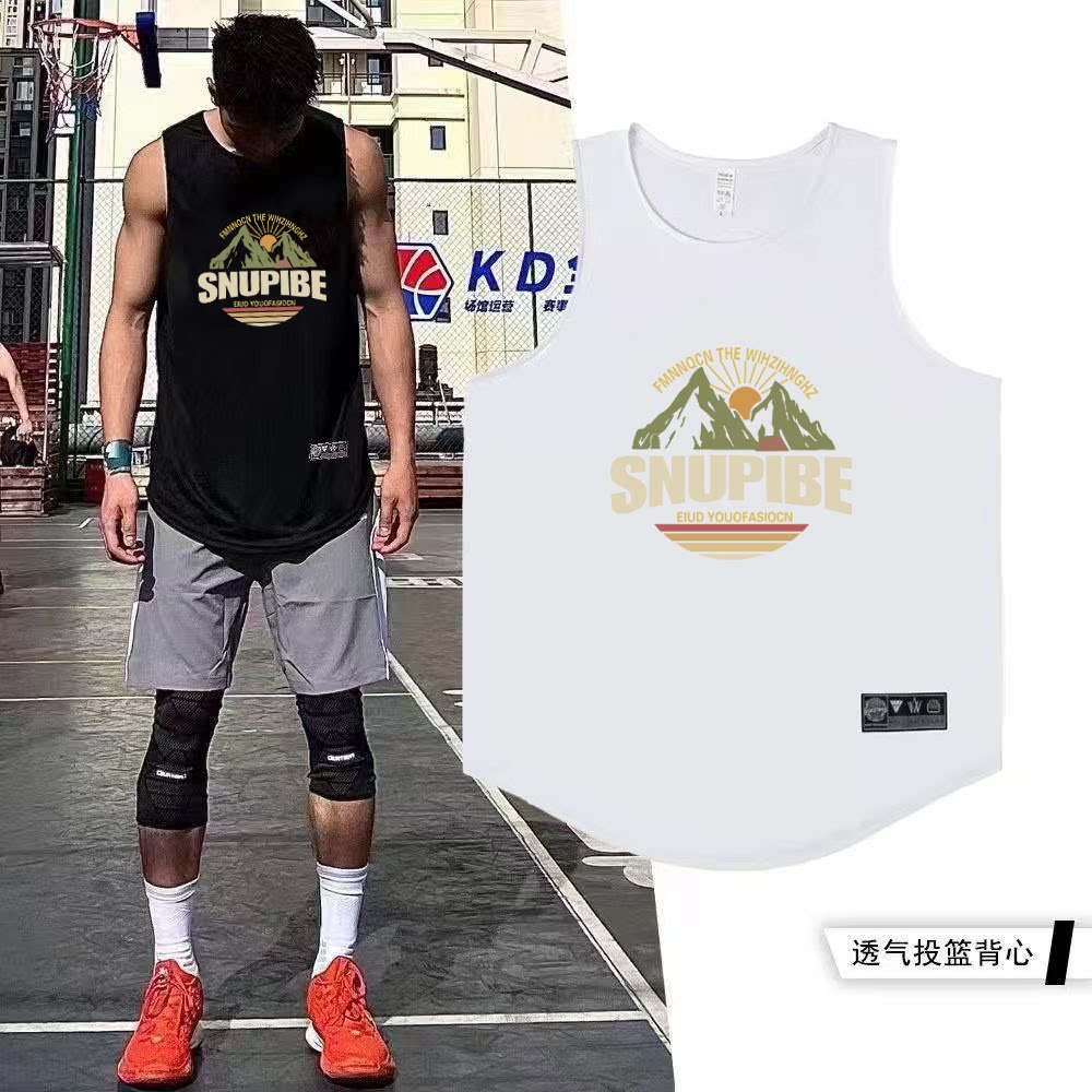 夏季篮球背心训练投篮服男无袖运动健身窄肩上衣宽松球衣跑步排汗