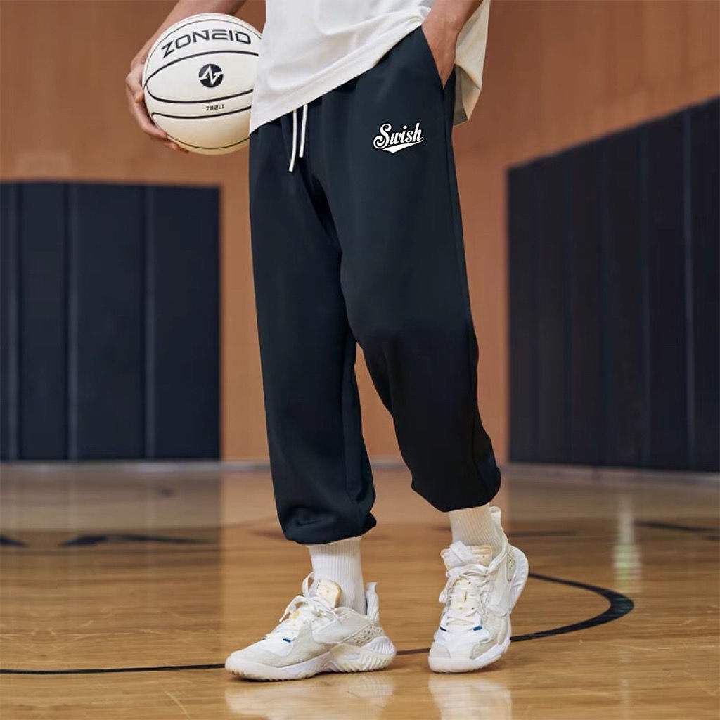 SWISH篮球裤男黑色束脚卫裤美式训练长裤夏季运动裤宽松休闲裤潮