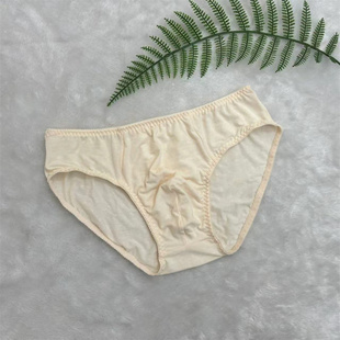 新款男士蕾丝超柔性感提花面料男式花边纯棉健康日常穿用三角内裤