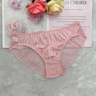 贴身弹力蕾丝花边凹凸款 性感男式 式 男士 新款 日常穿舒适三角裤 时尚