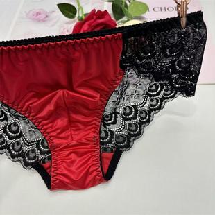 厂家直供美美芝花男式 性感光滑透明透气弹力贴身蕾丝花边三角内裤